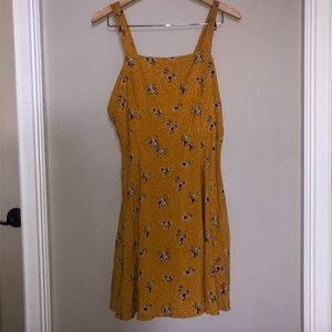 Yellow Floral Sundress with Open Back